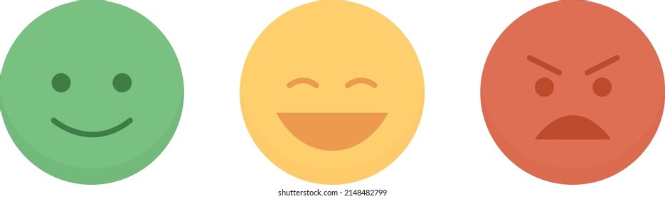 Emojis semi flat color vector element set. Full sized objects on white. Electronic messages and conversations. Emotional symbols simple cartoon style illustration for web graphic design and animation
