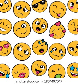 emojis set icons pattern background