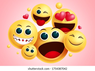 Emojis Smiley Group Vector Design Smileys Stock Vector (Royalty Free ...