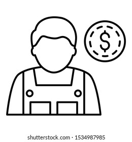 Emoloyee Wages Concept, Human Resource Expense Vector Icon Design
