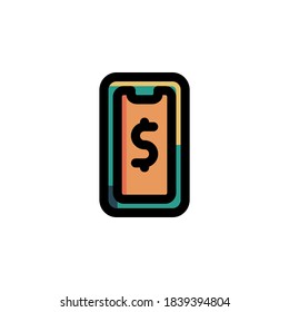E-money Icon Filled Outline Business Illustration Logo Vector
