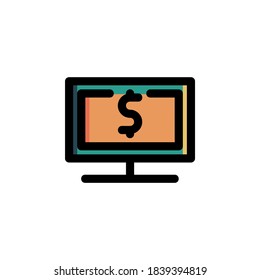 E-money Icon Filled Outline Business Illustration Logo Vector
