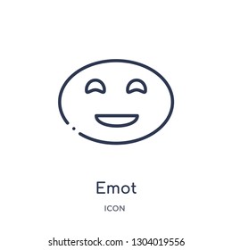 emot icon from user interface outline collection. Thin line emot icon isolated on white background.