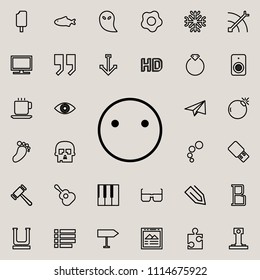emote indifference outline icon. Detailed set of minimalistic line icons. Premium graphic design. One of the collection icons for websites, web design, mobile app on colored background