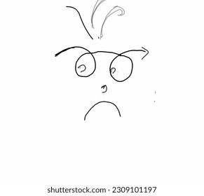 Emotic facial expression of sadness