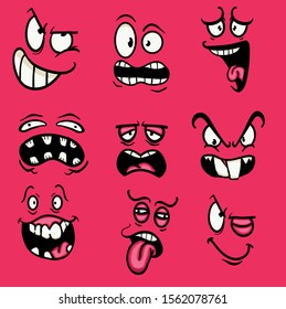 emotic monster bundle vector design