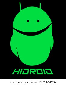emoticon android, hi android minimalism creative logo