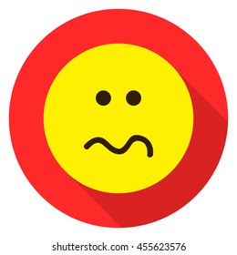 Emoticon angry face. Angry emoji. Isolated vector illustration on white background. Emoji long shadow icon.