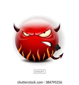 Emoticon Angry Like Devil Vector Illustration Stock Vector (royalty 