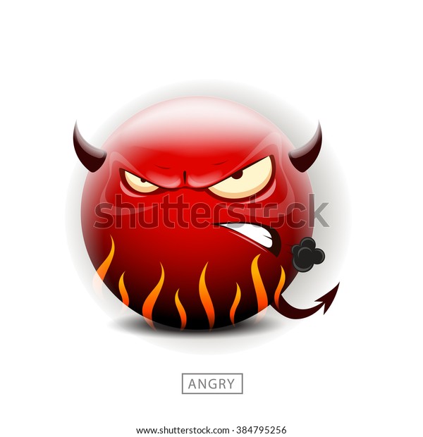 Emoticon Angry Like Devil Vector Illustration Stock Vector (Royalty ...