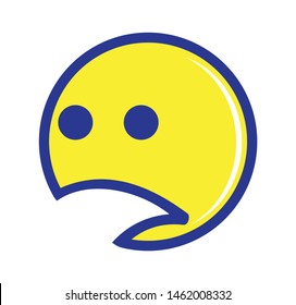 emoticon annoyed, flat, vector icon, white background
