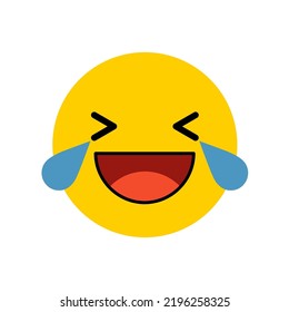 Emoticon with a big smile and tears of joy.
