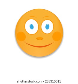 Emoticon with big  smile.  Vector Illustration. EPS

