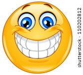 Emoticon with big toothy smile