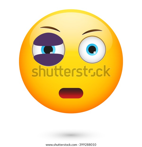 Emoticon Black Eye Isolated Vector Illustration Stock Vector (Royalty ...