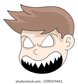 emoticon boy head expression angry swearing face. vector design illustration art
