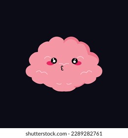 emoticon brain character design illustration