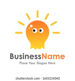 emoticon bulb logo vector template. Suitable for business, art and web
