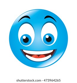 emoticon cartoon expression of feelings and emotions happiness smile vector illustration