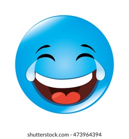 emoticon cartoon expression of feelings and emotions laugh vector illustration