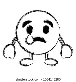 emoticon cartoon face depressive tear character