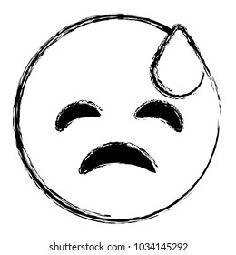 emoticon cartoon face depressive tear expression