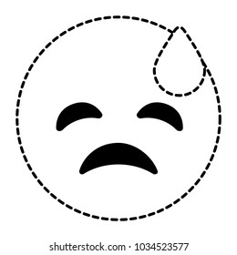 emoticon cartoon face depressive tear expression