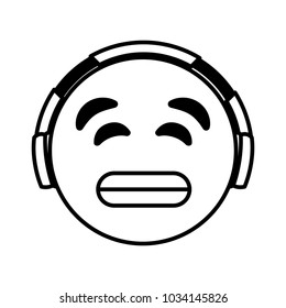 emoticon cartoon face listening music