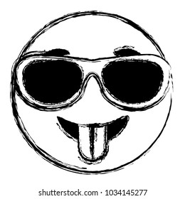 emoticon cartoon face tongue out sunglasses