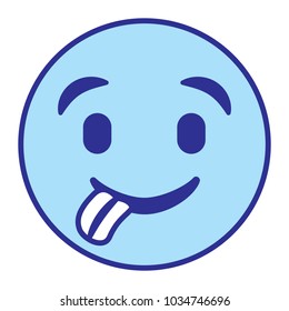 emoticon cartoon face tongue out blue