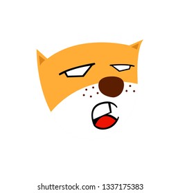  Emoticon Cat on a white Background with expression