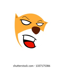  Emoticon Cat on a white Background with expression