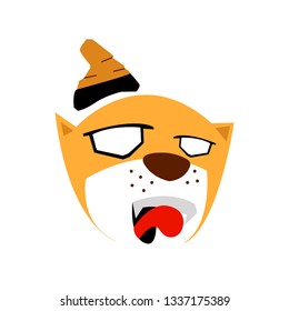  Emoticon Cat on a white Background with expression