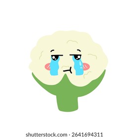 Emoticon cauliflower  cartoon design. illustration
