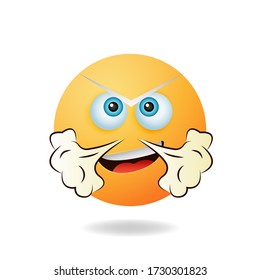 Emoticon character - Charming picture of emoticon mascot design concept with angry expression. Mascot logo design