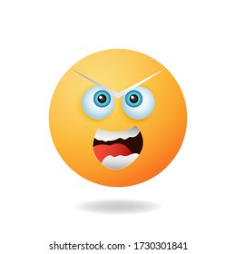 Emoticon character - Charming picture of emoticon mascot design concept with angry expression. Mascot logo design