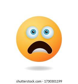 Emoticon character - Cute emoticon cartoon characters with shocked expression. Mascot logo design