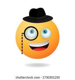 Emoticon character - A picture of emoticon cartoon design style with smile expression. Mascot logo design