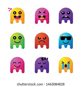 Emoticon for Chatting Monster Fun Face Colorful - vector eps 10