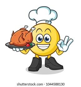 emoticon chef mascot vector cartoon illustration
