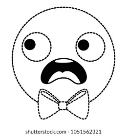 emoticon circular face kawaii character