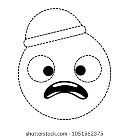 emoticon circular face kawaii character