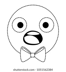emoticon circular face kawaii character