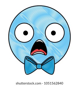 emoticon circular face kawaii character