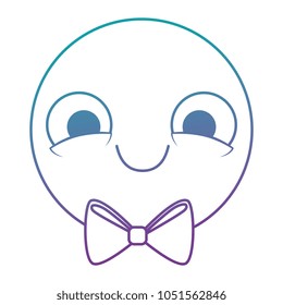 emoticon circular face kawaii character