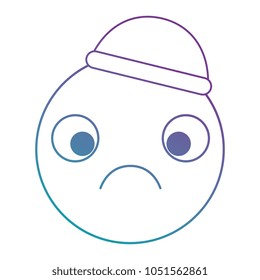 emoticon circular face kawaii character