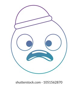 emoticon circular face kawaii character