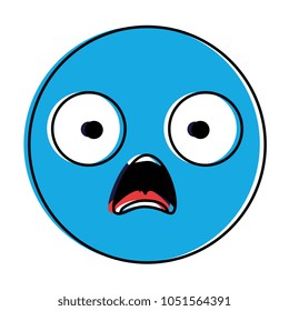 emoticon circular face kawaii character