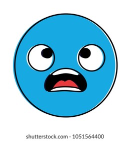emoticon circular face kawaii character
