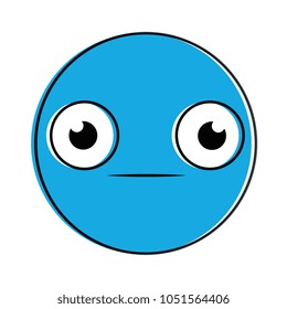 emoticon circular face kawaii character